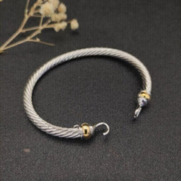 David Yurman 5mm Hook Buckle Classic Sterling Silver Bracelet QDW-2037 - Picture 5 of 6